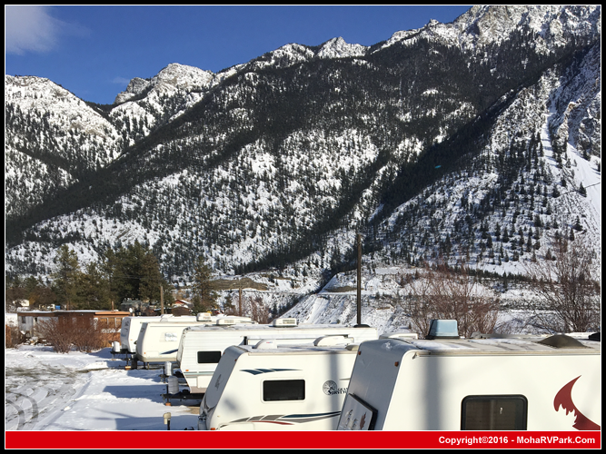 Looking East at Moha RV & Mobile Home Park In Lillooet British Columbia